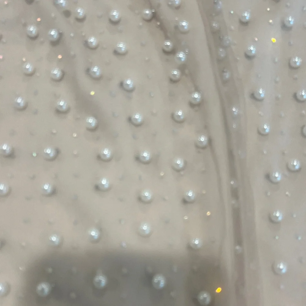 Haute Monde Beige Skirt with Pearl Details - Picture 5 of 6